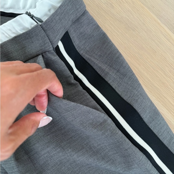 Zara Side Stripe Double Waistband Wide Leg Pants Heather Grey NWT Small - Picture 10 of 10
